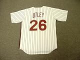 CHASE UTLEY Philadelphia Phillies 1980's Majestic Cooperstown Throwback Home Baseball Jersey, LARGE