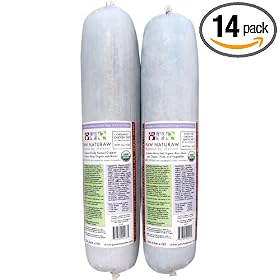Paw Naturaw Organic Chicken And Grass Fed Bison Variety Case (7 Rolls Grass Fed Organic Bison And 7 Rolls Diet Organic Chicken)