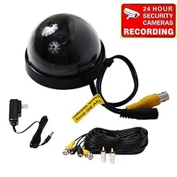 VideoSecu CCTV Home Security Camera 1/3" Sony CCD with Power Supply and 100ft Video Power Cable 1OM