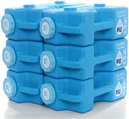 AquaBrick Multi-Purpose Storage Containers-6 Pack-FREE SHIPPING IN THE LOWER 48-Can be used for Food or Water Storage. Jerry Can Design-More Durable-Easy to Carry-Easy to Clean-Easy to Transport