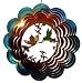 12 inch Metal 3D Copper And Blue Hummingbird Wind Chime Spinner