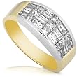 One of a Kind 1 1/3ctw Diamond Wedding Band (GH/VS-SI) in Platinum & 18k Gold