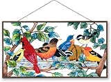 Joan Baker Designs APM205 Birds of a Feather Glass Art Panel, 19-1/2 by 10-1/2-Inch