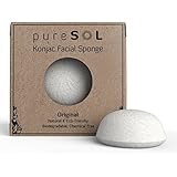 Konjac Sponge - Original - Facial Sponge, 100% Natural Sponge, Eco-Friendly - Gentle Exfoliating Sponge, Deep Cleansing, Improved Skin Texture - Konjac Facial Cleansing Sponge - Natural Beauty Products -Free of Chemicals, Parabens, Sulphates, Fragrances & Coloring. Good for Extra Sensitive Skin, Hypoallergenic - Cruelty Free, Vegan, Biodegradable, Naturally Sustainable - 100% Money Back Guarantee - Includes Hanging Hook!