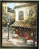 Cafe Street Buildings French Italian Framed Art Print