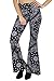 Daisy Del Sol High Waist Gypsy Comfy Yoga Ethnic Tribal Stretch Palazzo 70s Bell Bottom Fit to Flare Pants (Large, Black)