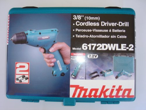 Makita #6172DWLE-2, 7.2v 3/8 Cordless Drill Kit w/ two battery, charger and Case