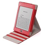 i-BLASON Kindle Touch Leather Cover Case with Multi-Angel Stand Handsfree (5 Colors Available) 3G WiFi (Red)
