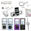 GTMax 4 Soft Rubber Silicone Skin Cases + USB Car Charger + USB Home Charger + USB Data Cable + LCD Screen Protector + Stereo Candy Soft Gel Headset 3.5mm + Car AUX Stereo Cable + Mini Speaker for Apple iPod nano 16GB 8GB 5th 5G Generation NEWEST MODEL