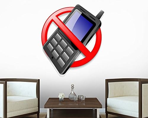No Mobile Phones - 18"H x 17"W - Peel and Stick Wall Decal by Wallmonkeys