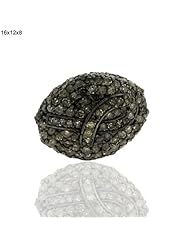 16*12*8mm Sterling Silver Diamond Pave Spacer Finding Antique Look Jewelry