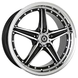 17x7 Konig Sideways (Black Machined) Wheels Rims 4x108 (SD77108405) by Konig