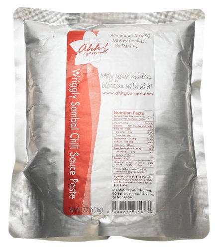 Ahh! Gourmet Wriggly Sambal Chili Sauce Paste, All-Natural Foodservice Pack in a Standing... by Chili Pastes
