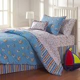 5 Pieces Blue Twin Freckles Regatta Kids Comforter Set Twin Size Bedding by LinensBargains