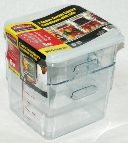 Rubbermaid 6 qt Space-Saving Containers with Lids - 2-Pack