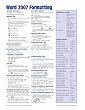 Word 2007 Formatting: Quick Reference Guide