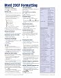 Word 2007 Formatting: Quick Reference Guide