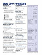 Word 2007 Formatting: Quick Reference Guide