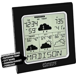 La Crosse Technology Weather Direct WD-3105U-BK 4 Day Internet Powered Wireless Forecaster - Black