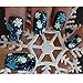 RuiChy 12 Sheet Christmas Snowflakes Design 3D Nail Art Stickers Decals