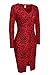 ANGVNS Womens Long Sleeves Printed Bodycon Stretchy Midi Dress