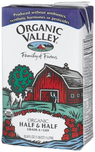 Organic Valley Organic Half & Half, 33.8 Ounce Asceptic Carton (Pack of 12)