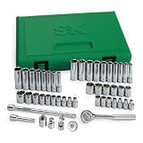 SK 91848 Fractional/Metric Socket Set with Universal Joint, 48-Piece