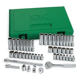 SK 91848 48-Piece Fractional Metric Socket Set with Universal Joint by SK Hand Tools