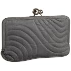 SR SQUARED by Sondra Roberts Sueded 'Swirl'Kisslock Clutch