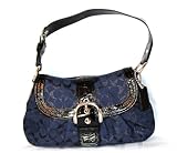 Coach Soho Pleated Lurex Signature C Flap Top Handle Bag Handbag Style 16046