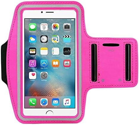 iPhone 7 Plus, iPhone 6, 6S Plus Armband (5.5-inch) by Yosenn Sports Running &amp; Exercise Gym Sportband Water Resistant + Sweet Proof + Key Holder + ID/Credit Card/Money Holder (Dark Pink)