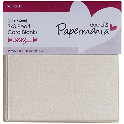 Brand New Papermania Square Cards/Envelopes 3"X3" 20/Pkg-White Pearlized Brand New
