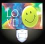 Retro Smiley Face Tye Dye Decorative Night Light
