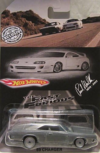 Hot Wheels CUSTOM '69 DODGE CHARGER 2015 Fast &amp; Furious Paul Walker Tribute Real Riders Rubber Wheels Collectible Die Cast Model Car 1:64 Scale!!!