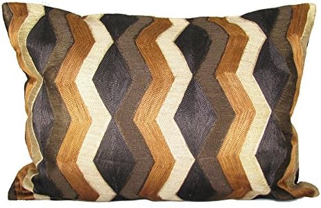 Design Accents Design Accents Rhythm Stripe Pillow - / Gold, Brown, Cotton, 14L x 20W in.