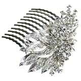 Marvelous Floral Design Swarovski Crystal Bridal Hair Comb Accessory