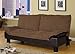 Futon Sofa Bed in Brown Microfiber