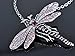 Alilang Silvery Tone Wing Dragonfly Crystal Rhinestone Pendant Necklace
