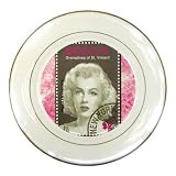 Porcelain Plate of Marilyn Monroe Bequia Stamp - Grenadines of St. Vincent (Andy Warhol)