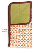 Happy Print Organic Cotton Baby Blanket - Orange/Squirrel
