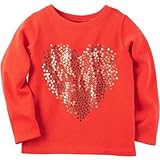 カーターズ Carter's/ フレンチテリーゴールドハートトップ レッド トップス長袖Tシャツ 6ヶ月【並行輸入】
