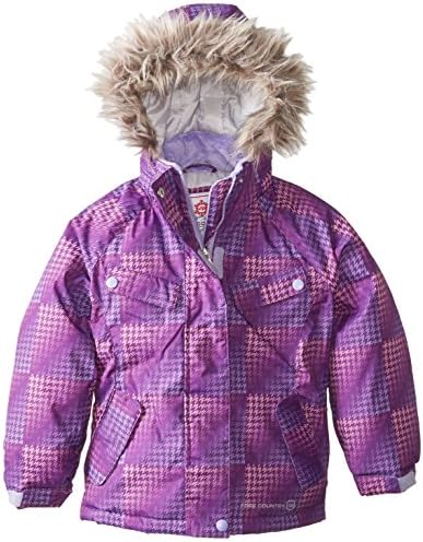 Free Country Little Girls' Houndstooth-Check Boarder Winter Coat