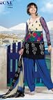 Multicolour Faux Georgette Salwar Suit