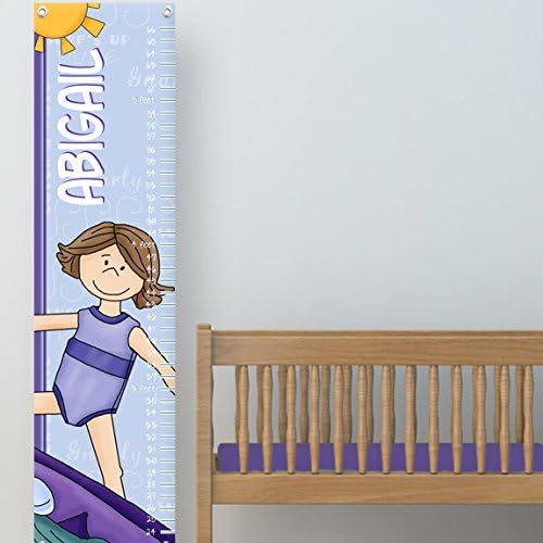 Surf's Up Surfer Girl Theme Kids Personalized Wall Growth Chart
