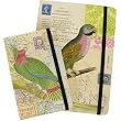 Parakeet Ephemera Combination set: one small and one medium elastic bound notebook