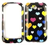 HTC Marvel / Wildfire S A510E Multi-Hearts on Black Hard Case/Cover/Facepla ....