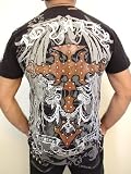Rebel Spirit Embroidered Loyalty Cross Rocker Shirt Medium - 3XL