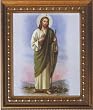 Saint Jude in Wood Frame with Golden Trim, 11.25" x 13.25" - MADE IN ITALY