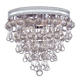 Crystorama 135-CH Calypso Collection 3-Light Flush Mount,