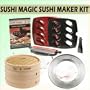 Harold Imports Sushi Magic Express Home Sushi Maker Kit With Helen Chens Asian Kitchen 10-inch Bamboo Steamer and 11-inch Steaming Ring